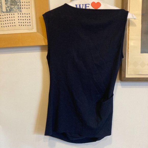 Joseph Sleeveless Ruched Wool Top w/ Shoulder Clasp sz S - Picture 11 of 11